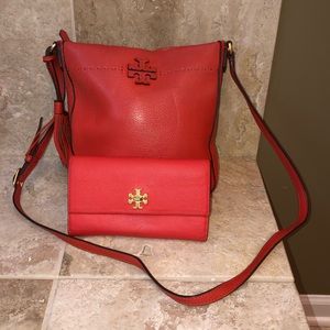Tory Burch Coral Cross body bag and wallet